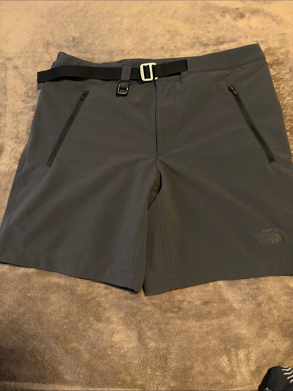 The North Face Charcoal Gray Men's Hiking Shorts with Belt